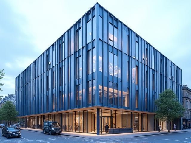 Edificio moderno en Londres que simboliza la fundación de la empresa